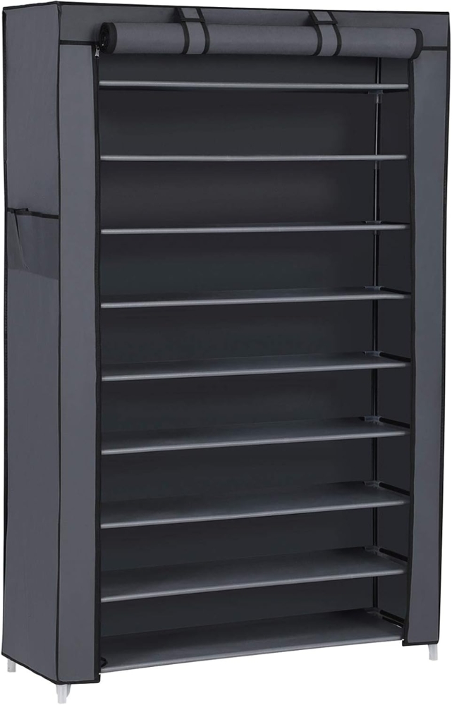 Songmics Schuhregal Schuhschrank, 10 Ebenen, für bis zu 40 Paar Schuhe, Schuhschrank Schuhablage, 85 x 28 x 162 cm, Grau RXJDE36G01 Bild 1
