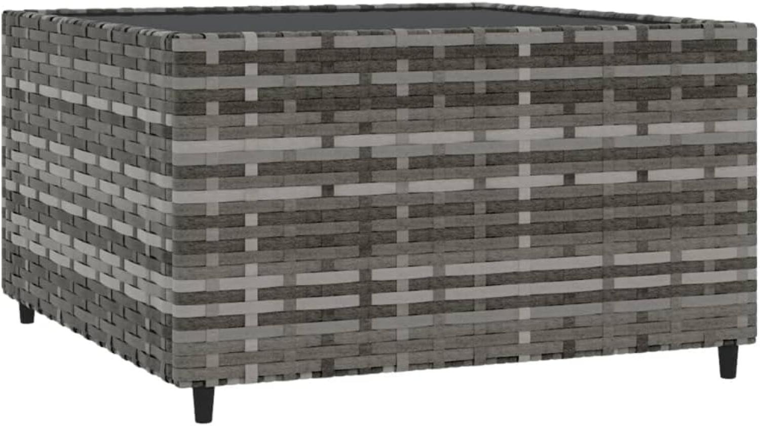 vidaXL Garten-Couchtisch Quadratisch Grau 50x50x30 cm Poly Rattan 319859 Bild 1