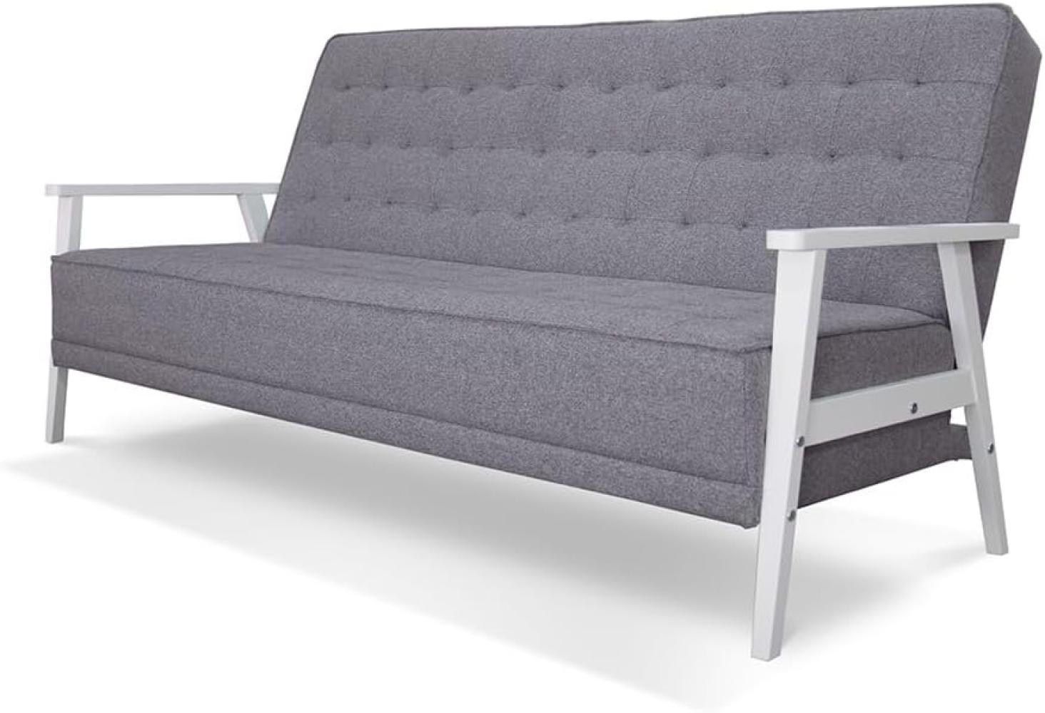 VitaliSpa Schlafsofa Dion mit Klappfunktion, Grau, moderne 3-Sitzer Gästecouch Bild 1