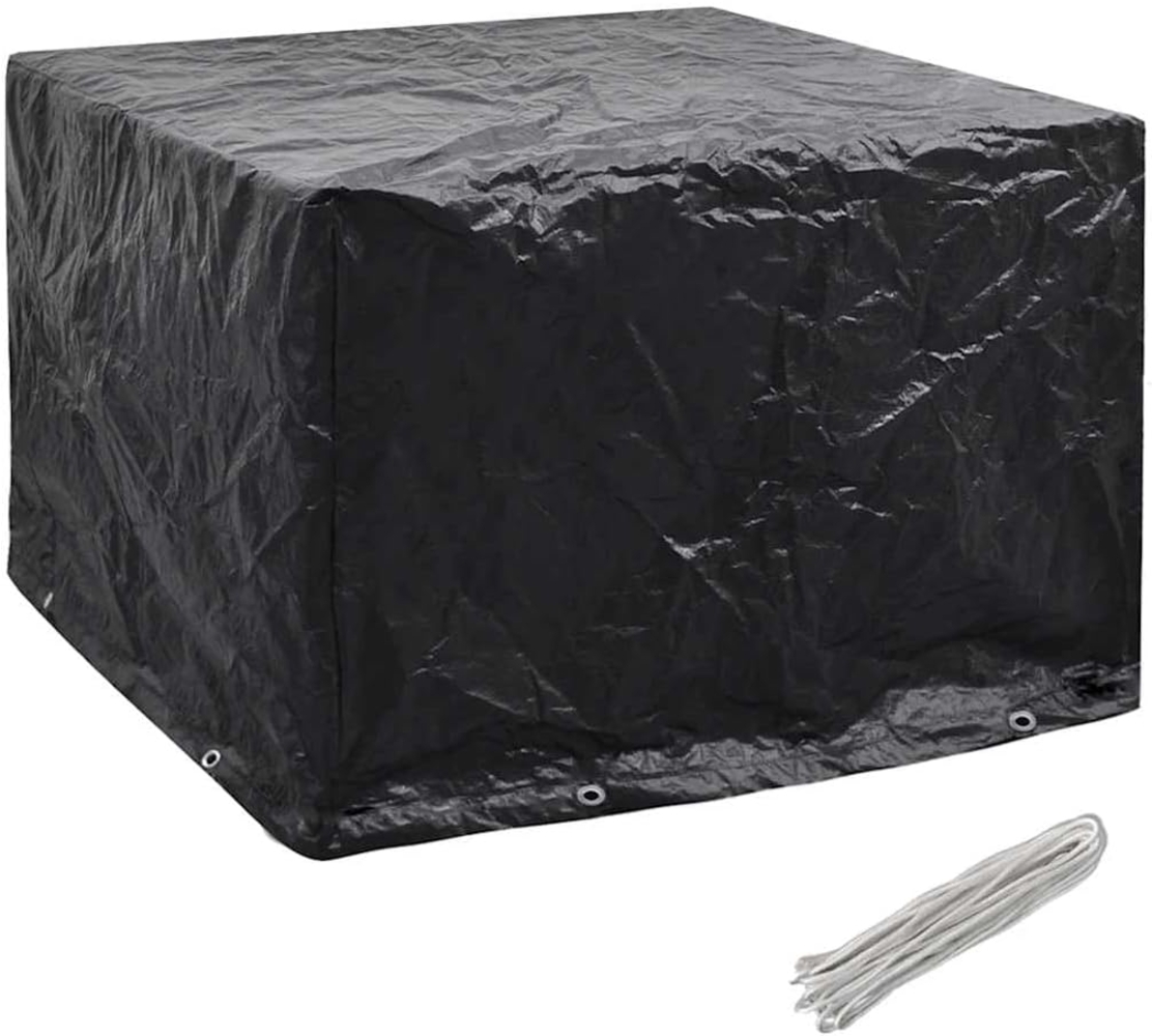 vidaXL Gartenmöbel-Abdeckung mit 8 Ösen, Polyethylen schwarz, 122 x 112 x 98 cm Bild 1