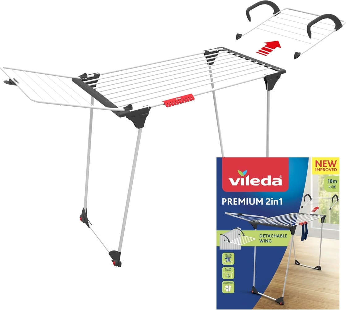 Wäscheständer Vileda Premium 2-in-1 Grau Stahl (180 x 91 x 57 cm) Bild 1
