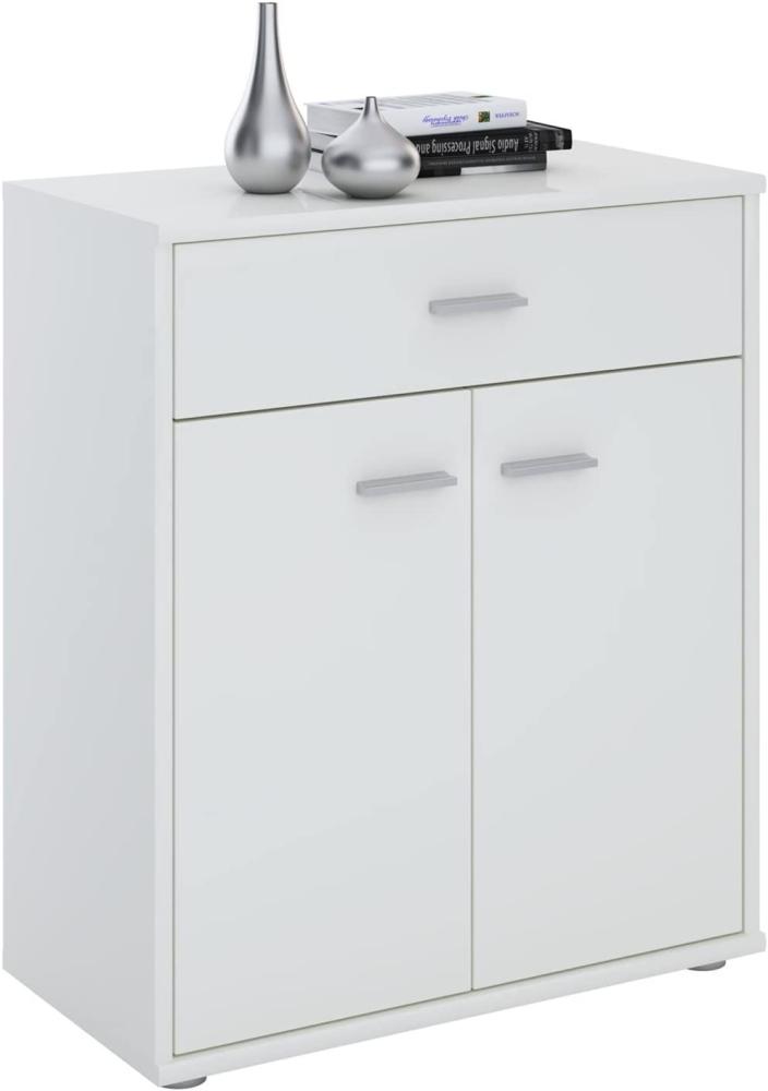 CARO-Möbel Kommode Sideboard Schrank Tommy weiß, Anrichte mit 1 Schublade und 2 Türen Bild 1