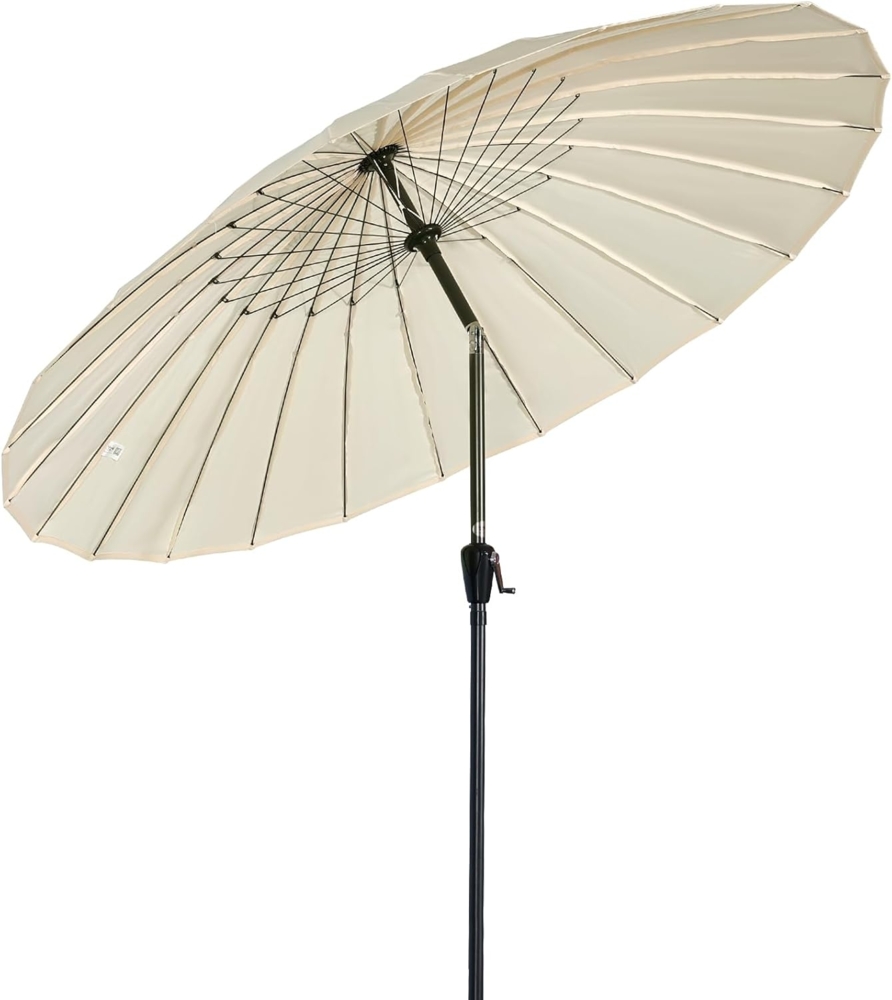 Angel Living Sonnenschirm Terrassenschirm Ø 250cm, Rund Shanghai Stil, UV-Schutz 50+, mit Kurbel, ideal für Garten, Terrasse, Hof und Pool Bild 1