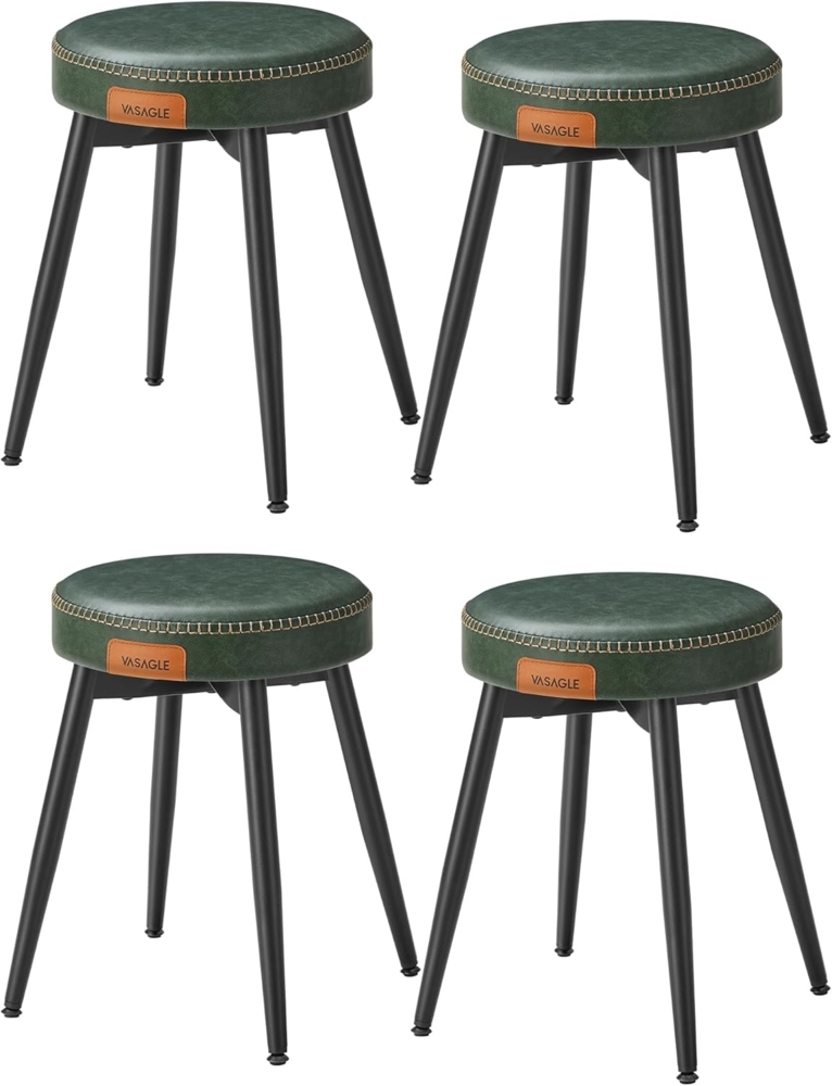 Vasagle Esszimmerstühle (4 St), Sitzhocker, EKHO Series, Kunstleder, 48,2 cm hoch, waldgrün Bild 1