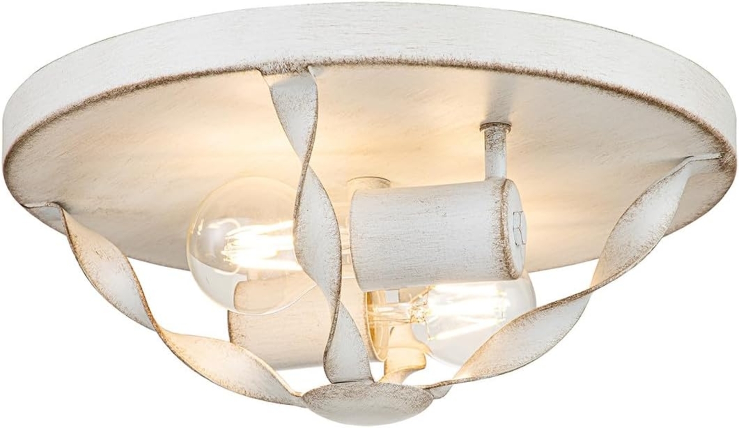 Quoizel QZ-BRADBURY-F-AWH Deckenleuchte Bradbury E14 60W Stahl; altweiß B:33cm Ø33cm dimmbar Bild 1