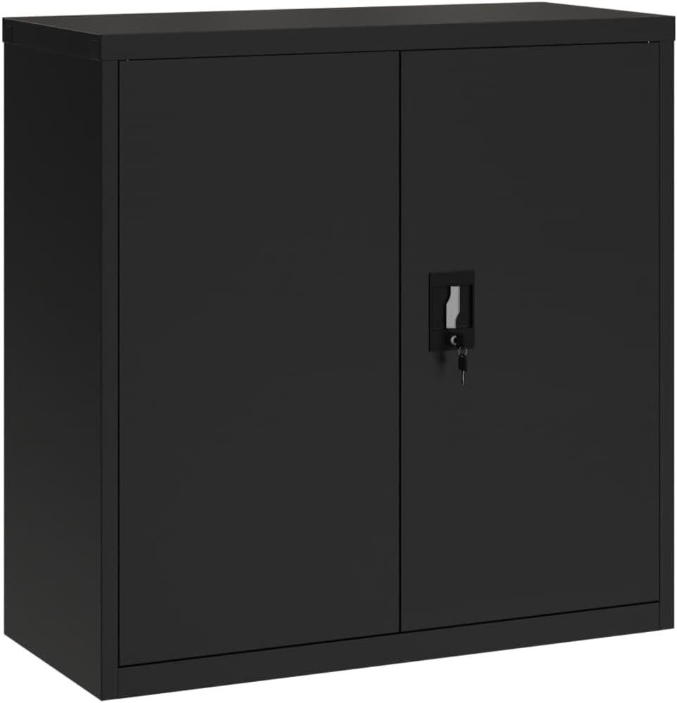 vidaXL Aktenschrank Aktenschrank Schwarz 90x40x90 cm Stahl (1-St) Bild 1