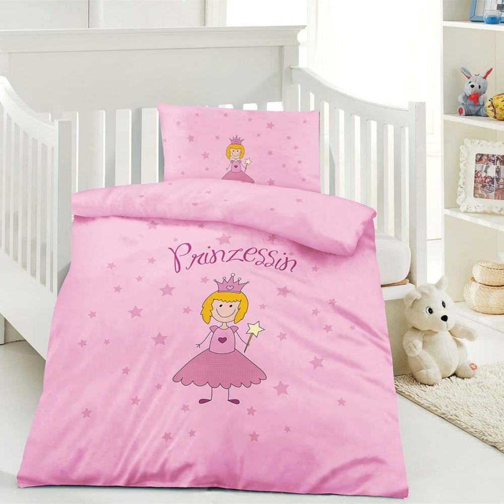 Optidream Renforcé Baby Bettwäsche 100 x 135 cm Bettbezug Kopfkissenbezug 40 x 60 cm Prinzessin Rosa Bild 1