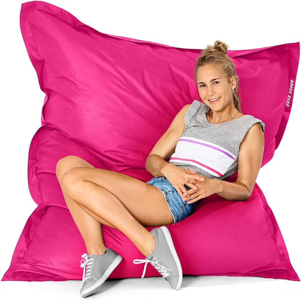 Green Bean© Indoor Sitzsack "Square" XXL 140x180cm 380 Liter Bean Bag EPS Perlen Füllung Riesensitzsack waschbar Lounge Chair Sitzkissen Pink Bild 1