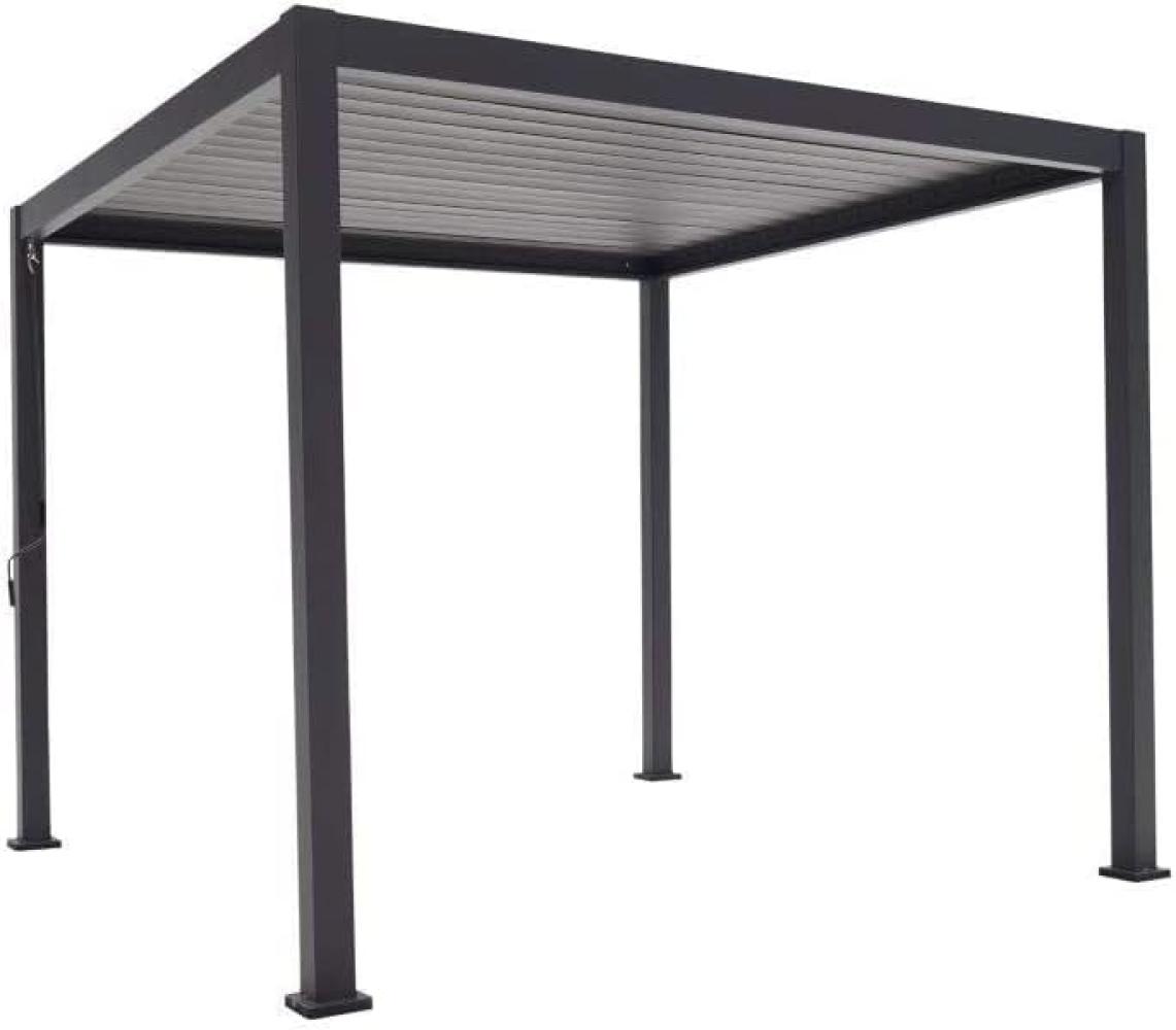 Mirador Basic | Alu-Stahl Pavillon | 3 x 3 M | Lamellendach anthrazit | Pergola freistehend Bild 1