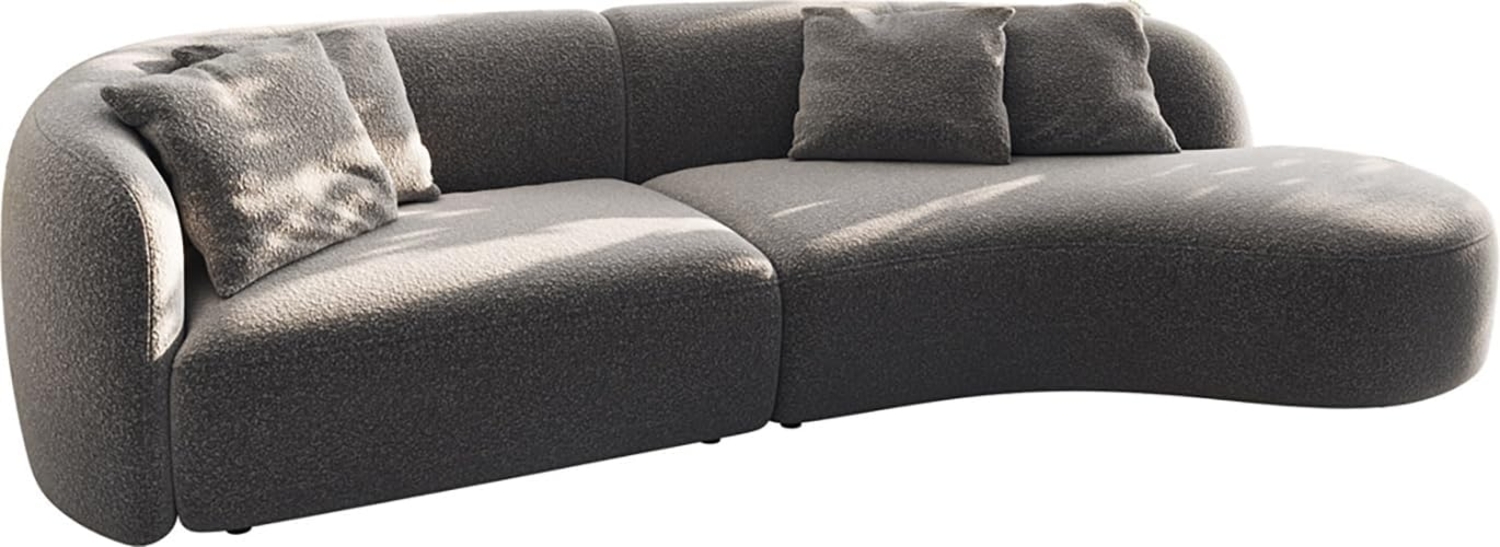 Sofa Mairi 330x160 cm Bouclé Silbergrau Bild 1