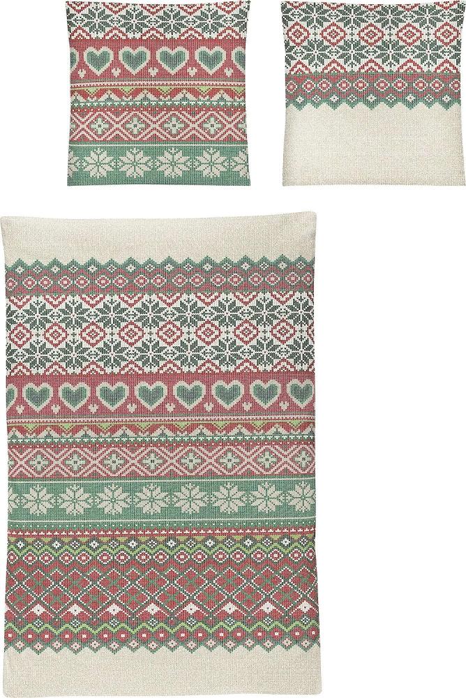 Irisette Biber Bettwäsche 2 teilig Bettbezug 155x220 cm Kopfkissenbezug 80x80 cm Feel 8215-60 rot Bild 1