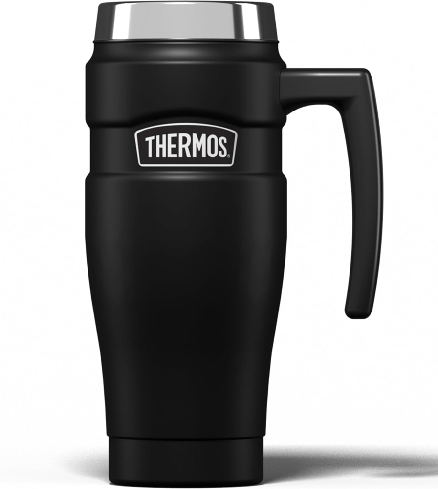 Thermos wasserdicht Thermosbecher mit Griff 0 47l - mattschwarz Bild 1