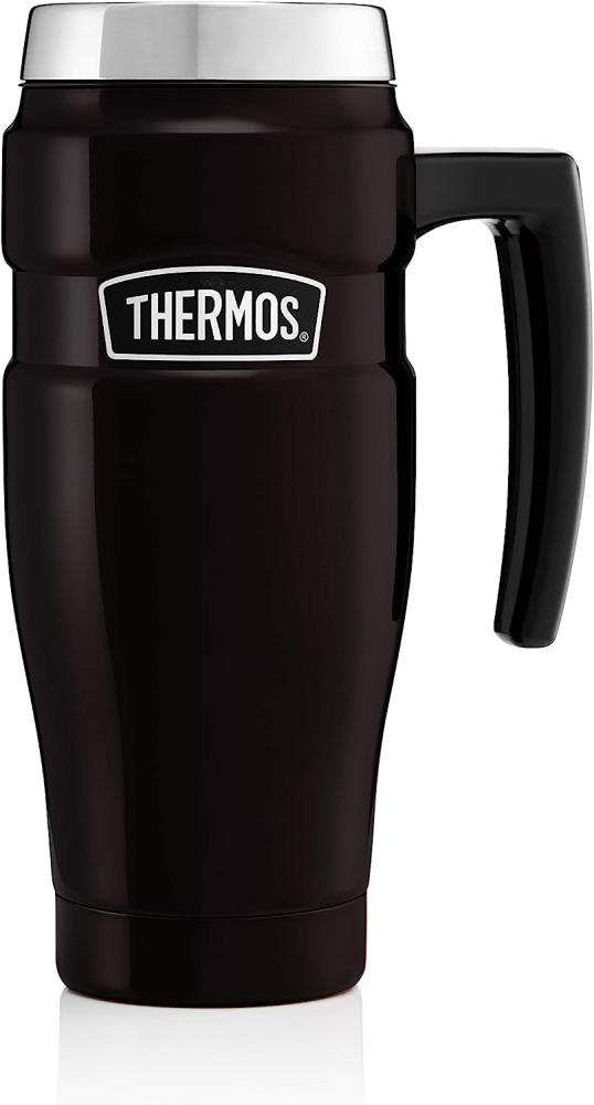 Thermos wasserdicht Thermosbecher mit Griff 0 47l - mattschwarz Bild 1