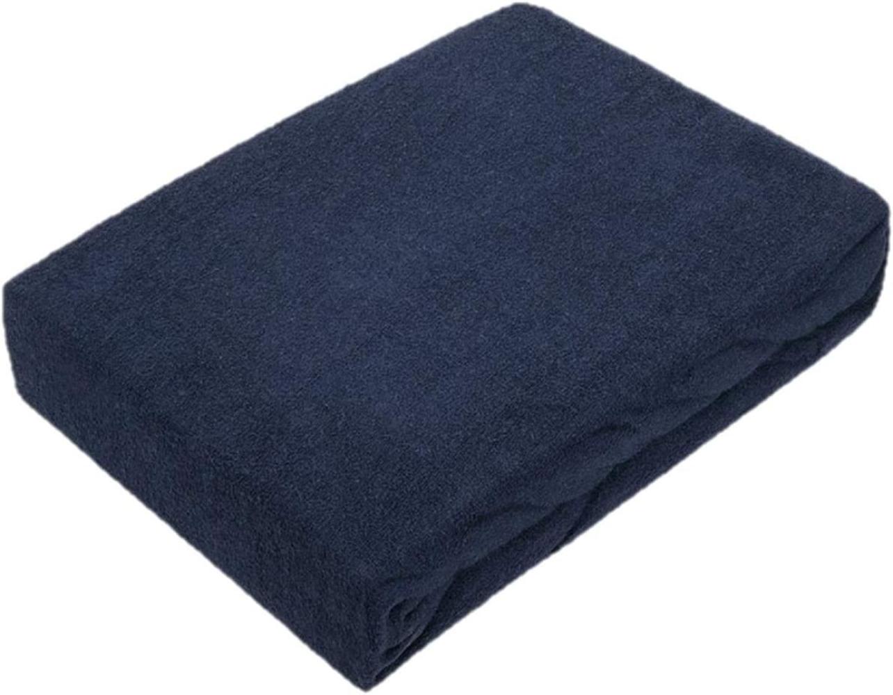 Frottee Spannbettlaken Premium Marke 200 x 220 cm Navyblau Bild 1