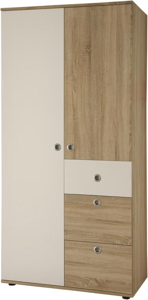 Ticaa 'Milu' 2-trg. Kleiderschrank sonoma/weiss Bild 1