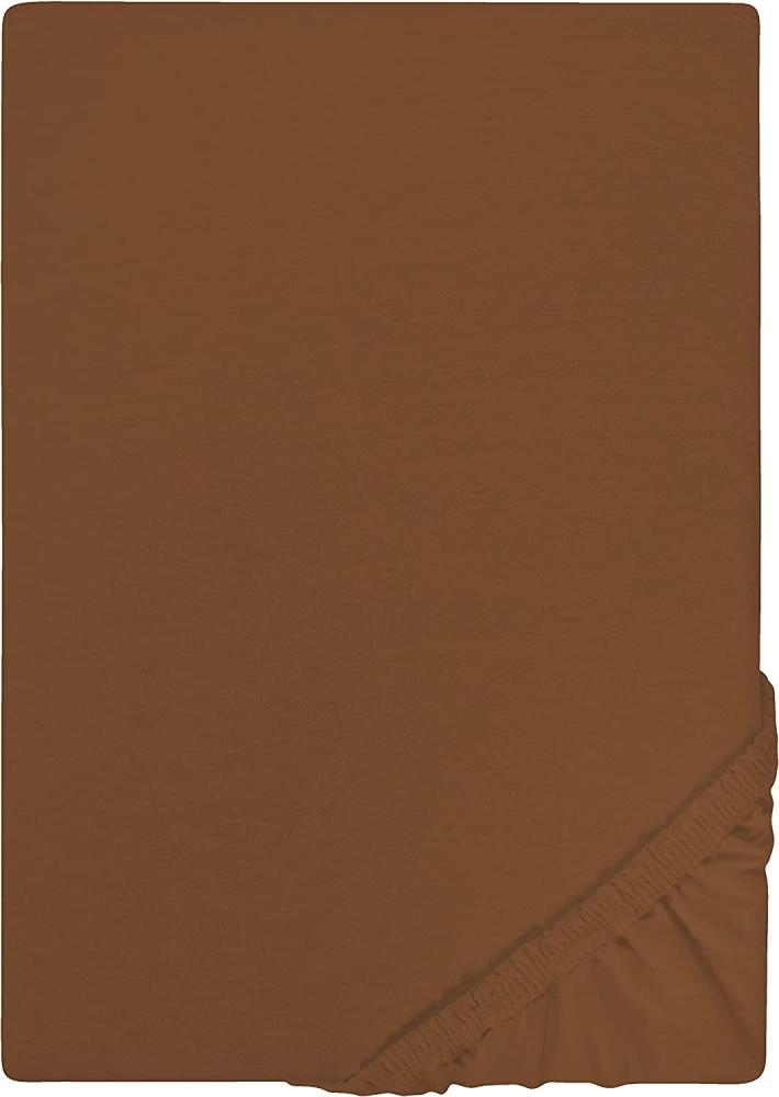 Biberna Jersey-Spannbetttuch, 100 % Baumwolle, Chocolate, 1x 140x200 cm - 160x200 cm Bild 1