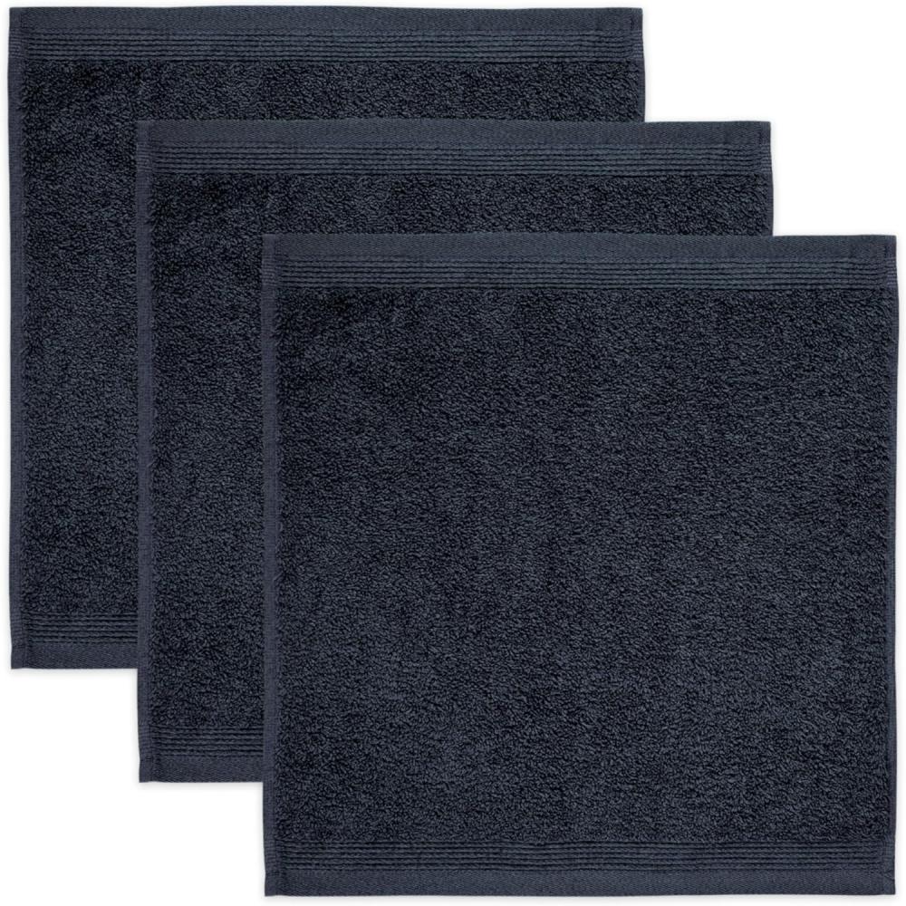 möve Superwuschel Seiftuch 30 x 30 cm aus 100% Baumwolle, dark grey 3er Set Bild 1