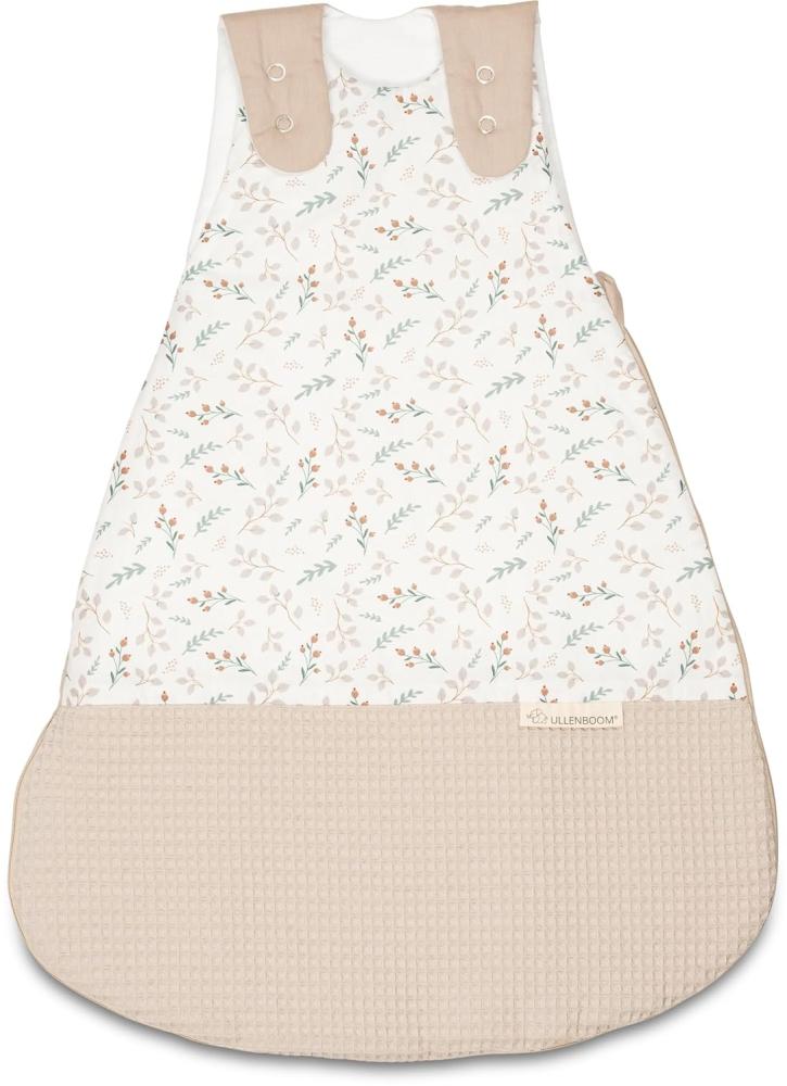 ULLENBOOM Schlafsack Baby 0 bis 3 Monate, 56/62, Floral Sand (Made in EU) - Baby Schlafsack Neugeboren - Ganzjährig für Frühling, Herbst und Winter, Babyschlafsack mit 2,5 TOG Bild 1