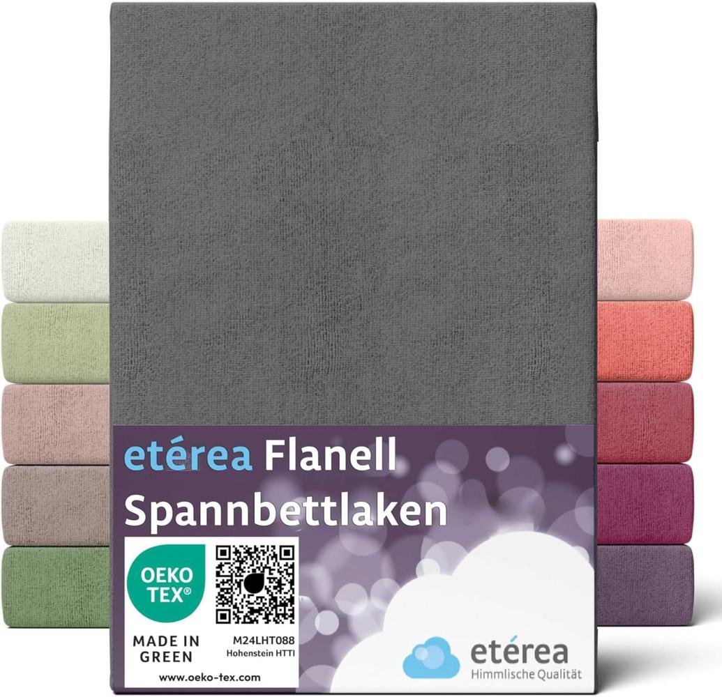 etérea Flanell Spannbettlaken Anthrazit 90x200 - 100x200 cm Bild 1