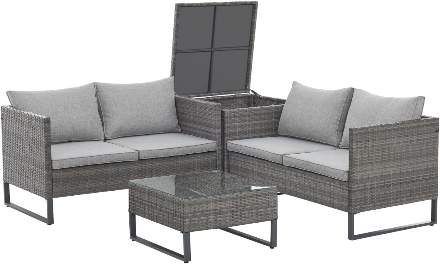 SVITA Gartenlounge-Set KANSAS, (Lounge-Set), Inklusive Kissenbox, Sitz- und Rückenkissen Bild 1