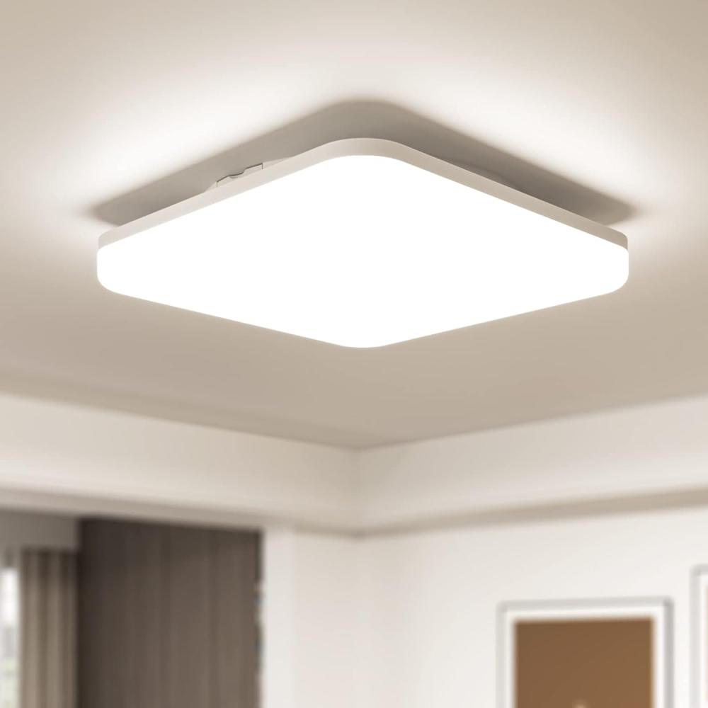 LEDYA LED Deckenleuchte Dimmbar, 24W Deckenlampe Farbwechsel mit 3000k-6500k IP54 Lampe Badezimmer Decke für Bad Flur Schlafzimmer Wohnzimmer, Quadrat Led Lampen Decke 275 * 48mm Bild 1