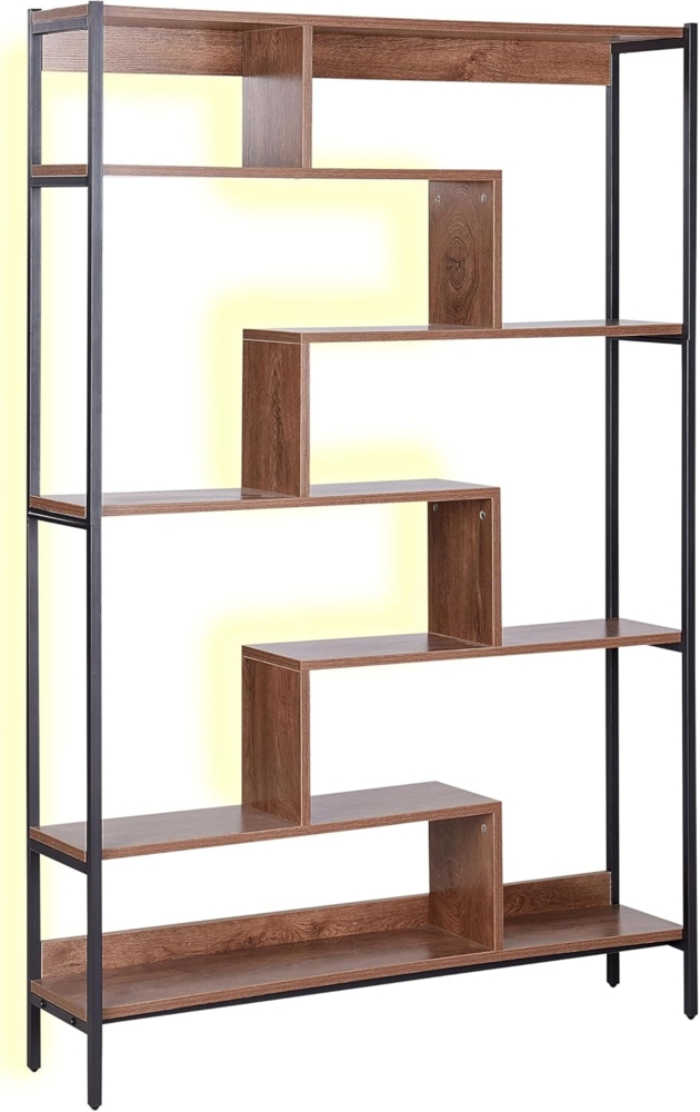 Bücherregal mit 6 Fächern DAVEN Dunkler Holzfarbton Bild 1