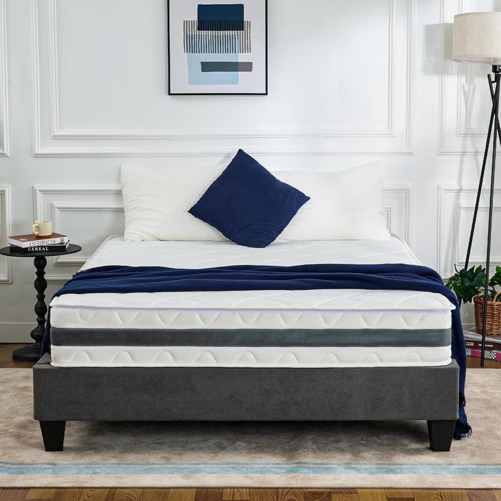 EGO HOME Matratze 90x200 cm Härtegrad H3 Taschenfederkernmatratze Höhe 23 cm Ergonomische 7 Zonen Federkernmatratze 90x200 cm mit Komfortschaum und Microfaser-Bezug für Kinder und Erwachsene Bild 1