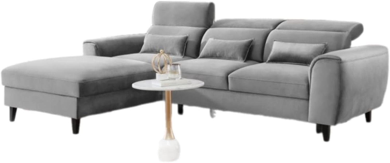 Designer Sofa Forino mit Schlaf- und Klappfunktion Grau Links Bild 1