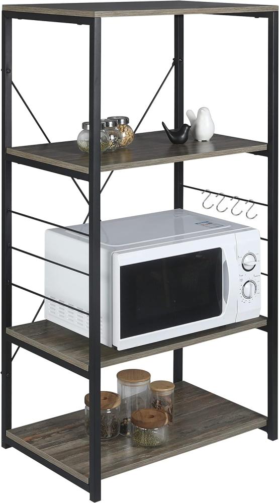 Küchenregal Standregal aus Holz und Stahl 60 x 40 x 123,5 cm dunkelbuche Bild 1