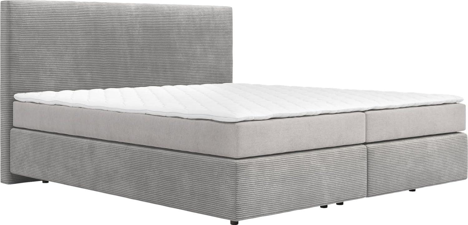 Boxspringbett Dream-Well mit Matratze und Topper Silbergrau 180x200 Bild 1