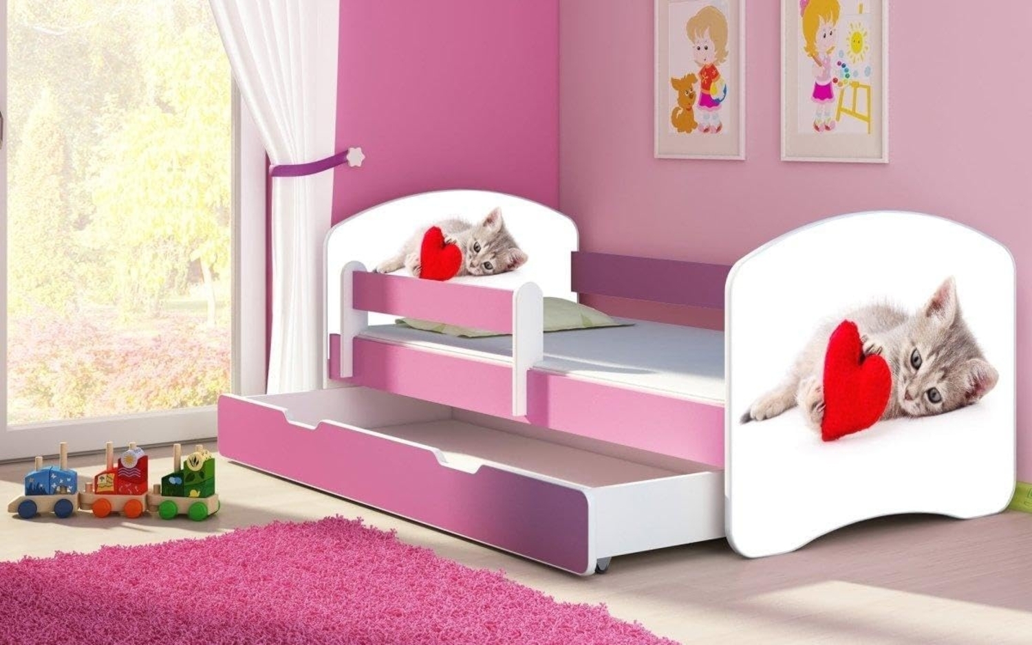 Kinderbett Dream mit verschiedenen Motiven 140x70 Cats Bild 1