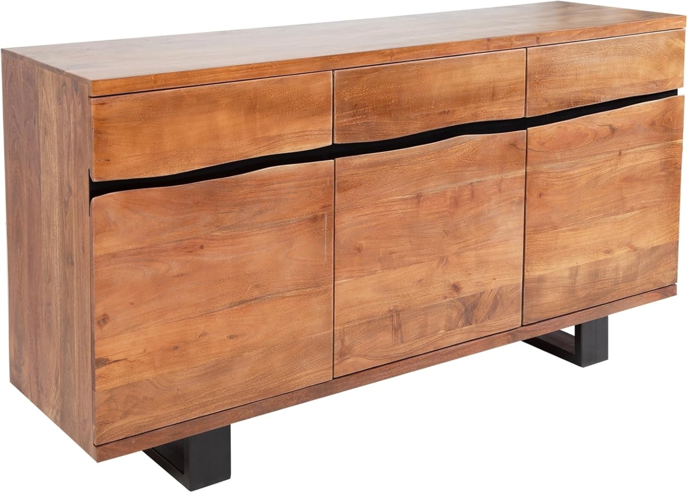 riess-ambiente Sideboard MAMMUT 160cm honigfarben (Einzelartikel, 1 St), Massivholz · Baumkante · Metall · Kommode · Wohnzimmer Bild 1