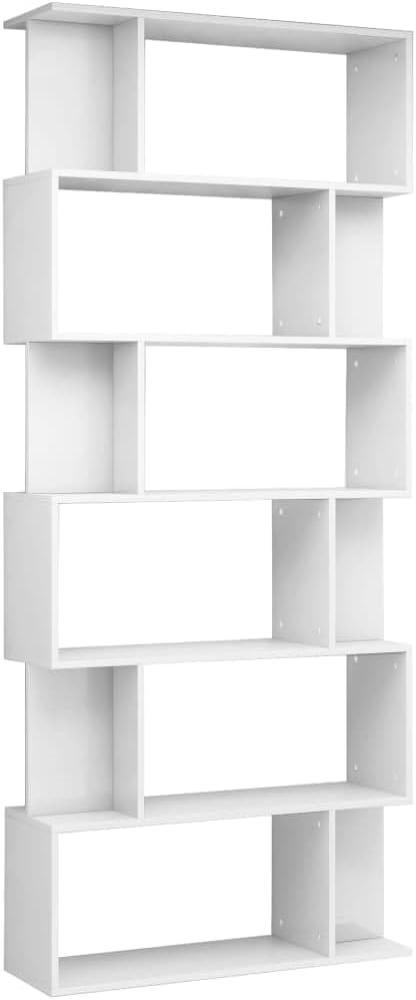 vidaXL Bücherregal/Raumteiler Hochglanz-Weiß 80 x 24 x 192 cm 800096 Bild 1