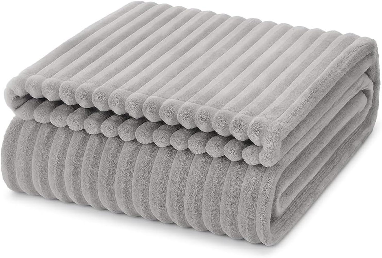 Wohndecke Betz Wohndecke BARI Kuscheldecke Flauschig Cord-Flanell XXL 150x200 cm, Betz, Farbe hellgrau Bild 1