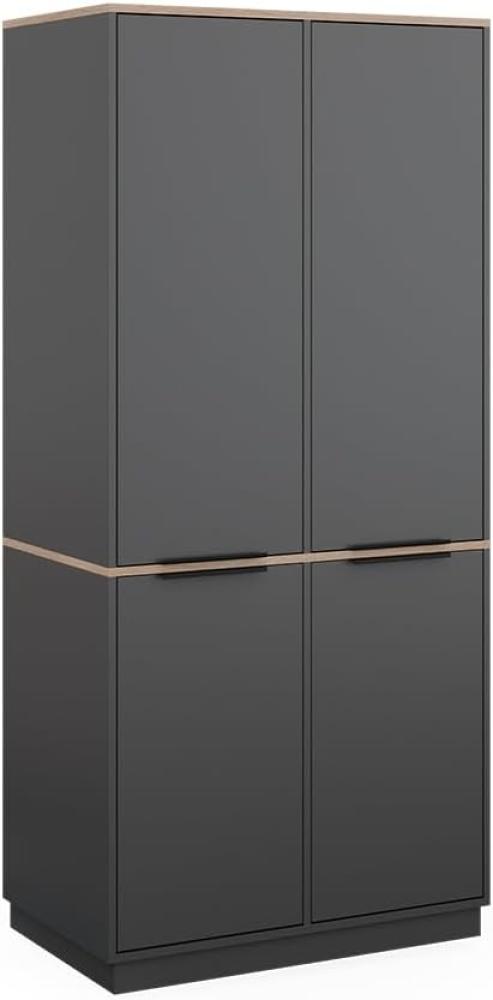 Vicco Kleiderschrank Betti, Anthrazit/Eiche, 82 x 179 cm mit 4 Türen Bild 1