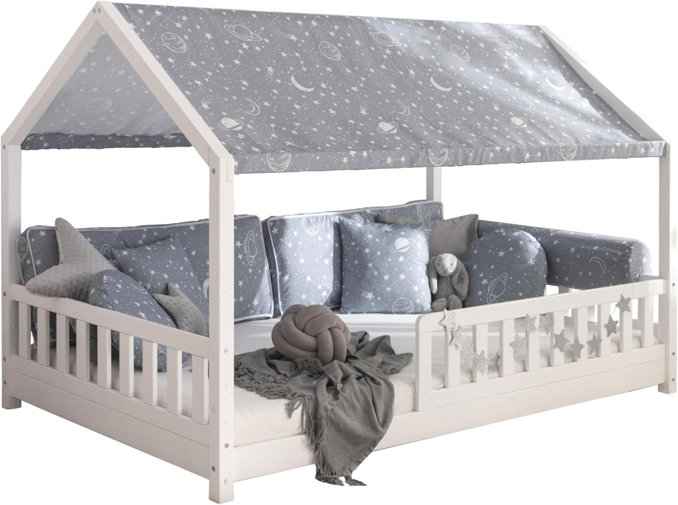 Dachvorhang mit Motiv für Hausbett "Kay" 120x200 cm Bild 1