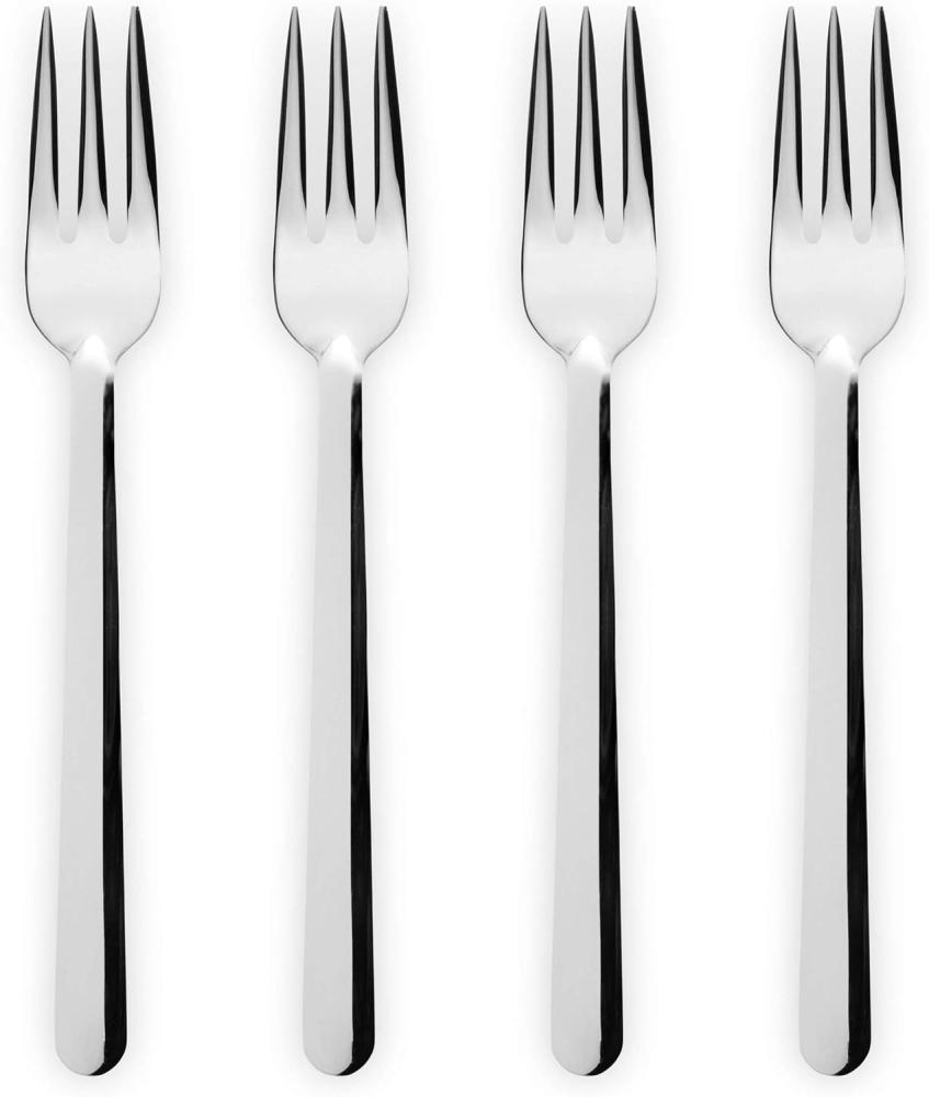 Eva Solo Kuchengabeln Nova 4er Set, Dessertgabeln, Gabel, Besteck, Edelstahl, Silberfarben, 14. 5 cm, 551793 Bild 1