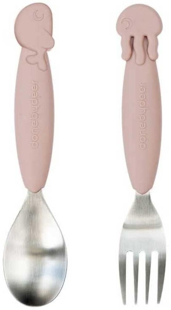 YummyPlus spoon & fork set Sea friends Powder 1116 Bild 1