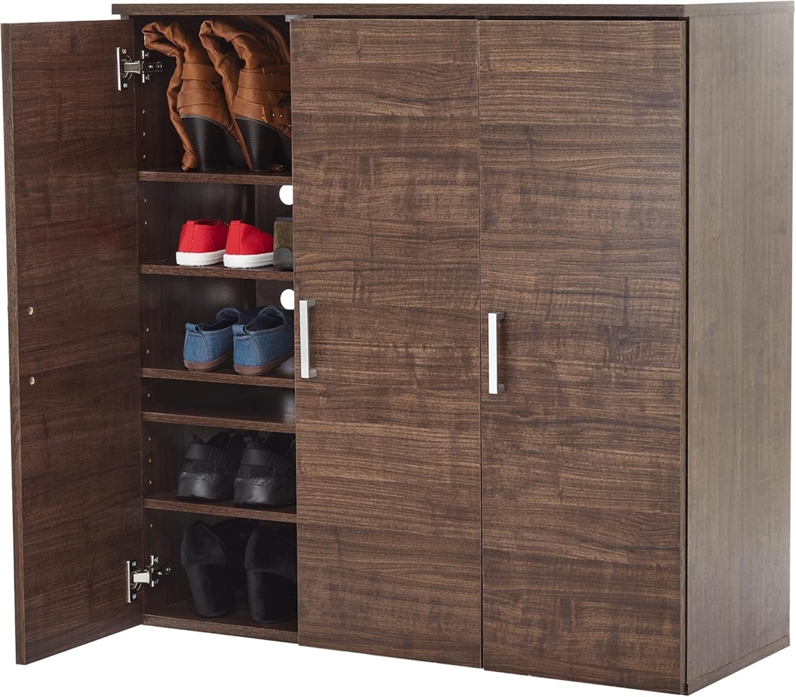 Iris Ohyama, Möbel, Regal, Schrank, Schuhorganizer, 6 Compartments, Modular, Kann 24 Paar Schuhe enthalten, Flur, Schlafzimmer, Wohnzimmer, Büro - Shoe cabinet SR-9035 - Braun Bild 1