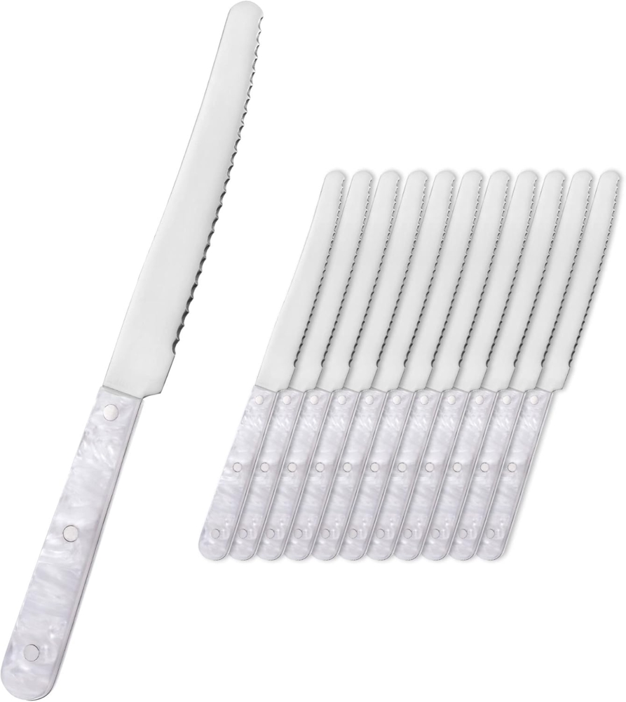 Tafelmesser / Menümesser 12 Stück in schöner Perlmuttoptik Bild 1