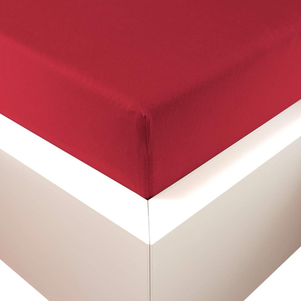 Traumschloss Premium Plus Edel-Jersey Spannbettlaken rubin 180-200x200-220 Bild 1