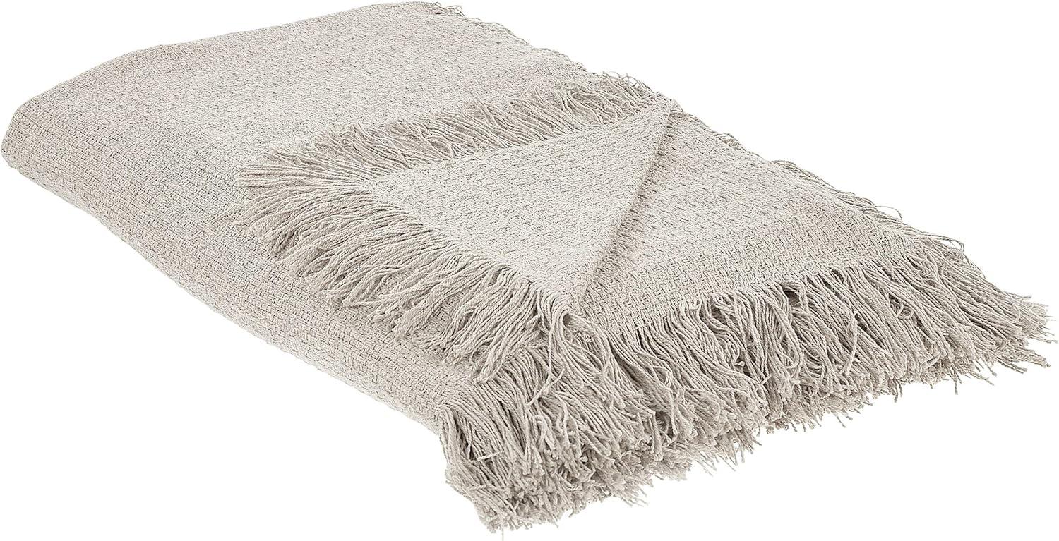 Tagesdecke YERBENT Baumwolle 200 x 220 cm Hellgrau Bild 1