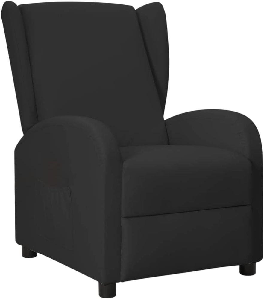 vidaXL Ohrensessel mit Liegefunktion Schwarz Kunstleder [342325] Bild 1