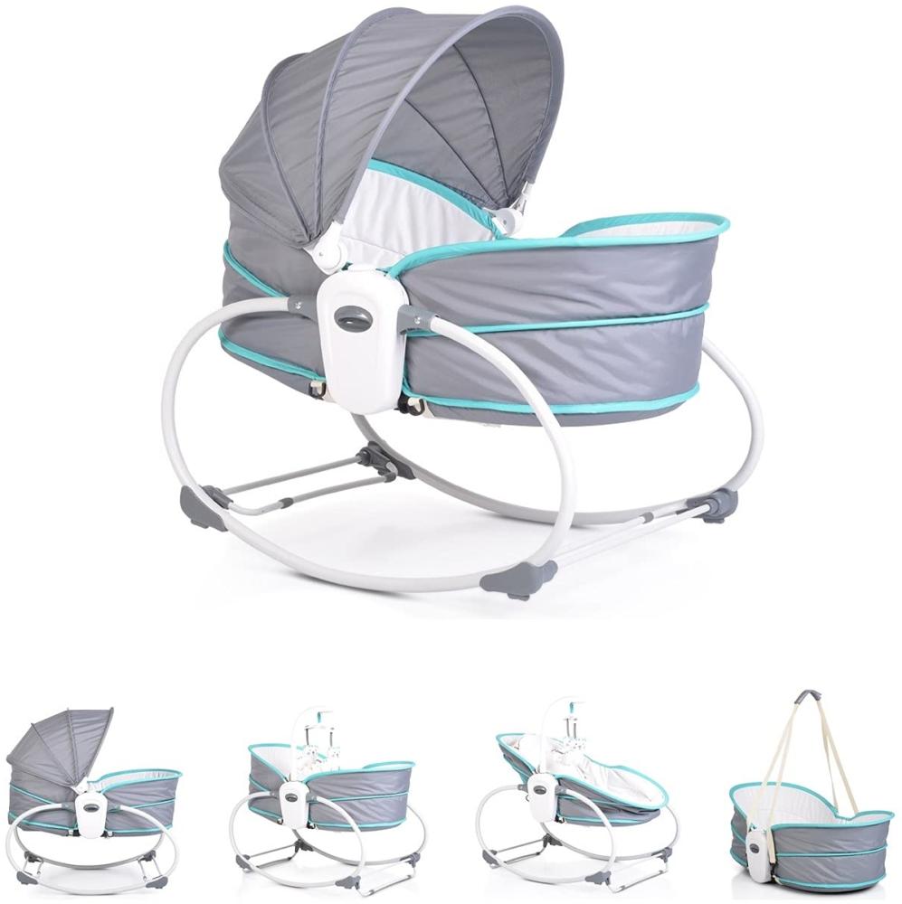 Moni Babywippe Ava 5 in 1 mit Musikfunktion Vibration Sonnenschutz Moskitonetz, Farbe:türkis Bild 1