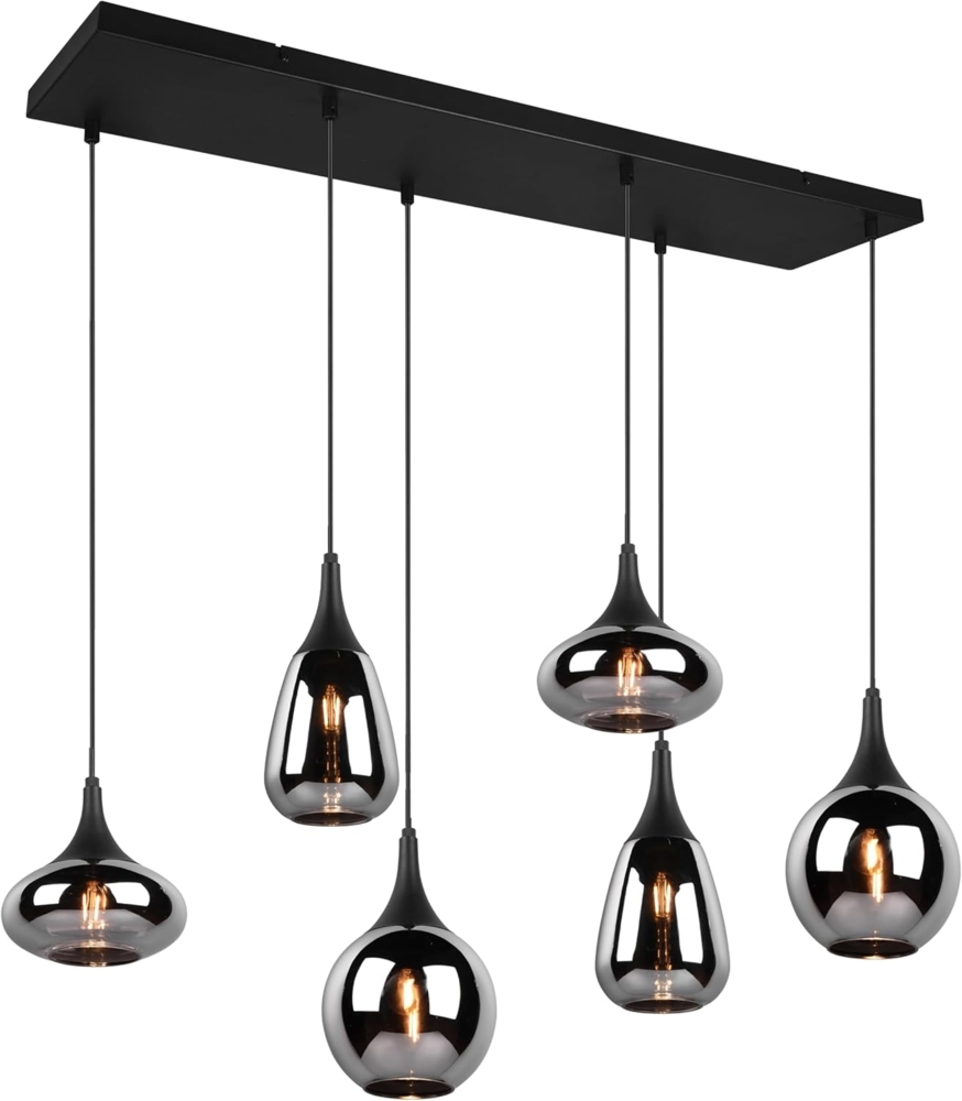 Trio Leuchten LED Pendelleuchte Lumina 6xE14, schwarz, Metall/Glas Bild 1