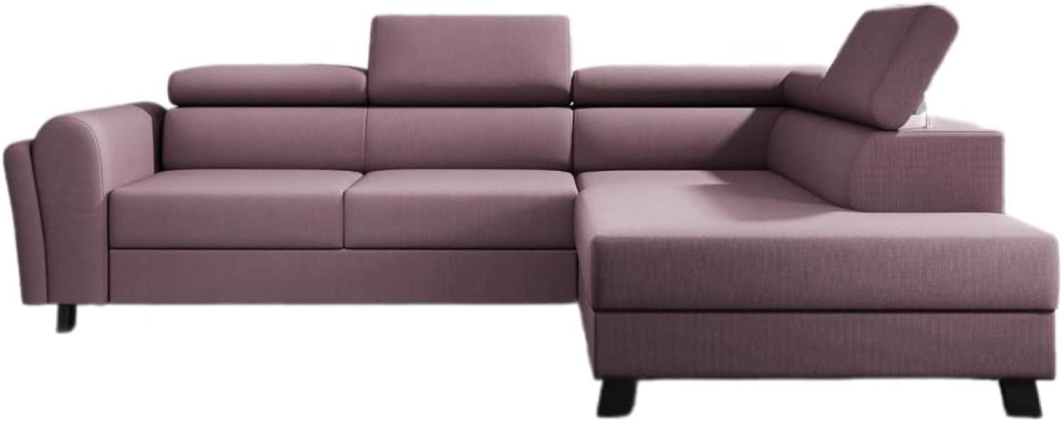 Designer Sofa Kira mit Schlaf- und Klappfunktion Stoff Rosé Rechts Bild 1