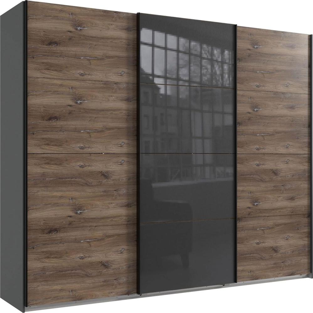 Vitrine Glasvitrine Scara 90x35x199cm kieselgrau Zinneiche 2-türig Bild 1