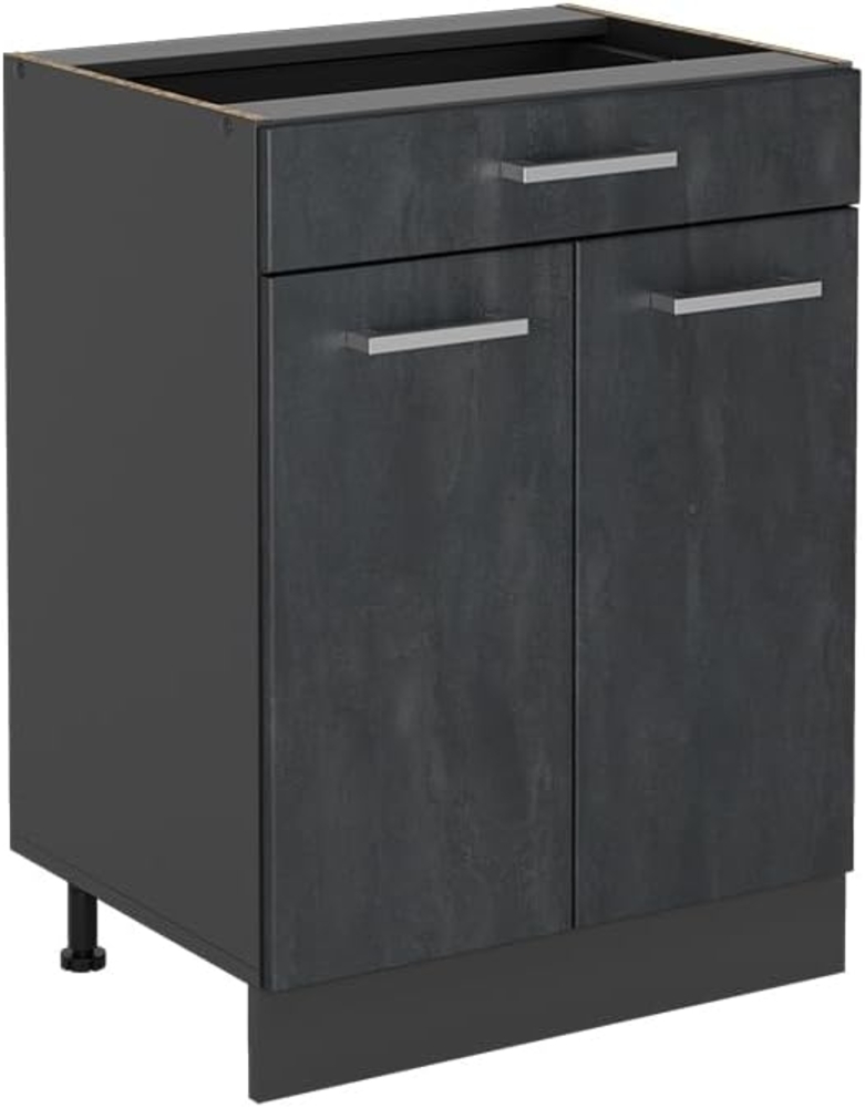 Vicco Schubladenschrank R-Line, Schwarz Beton, 60 cm mit Schublade, ohne Arbeitsplatte Bild 1