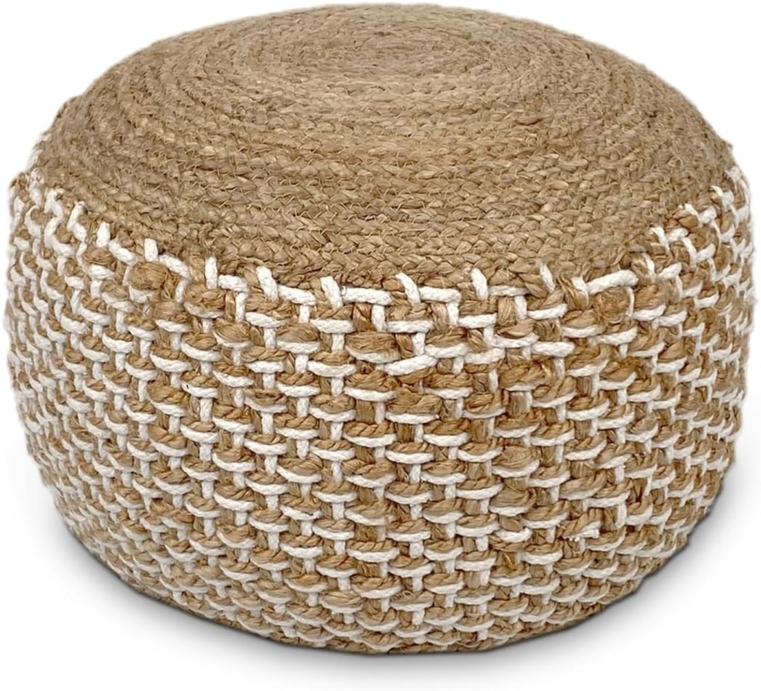 Amagohome Sitzhocker Sitzhocker Sitzpouf Jute Bodenkissen rund quadratisch Deko Hocker Fußh Bild 1