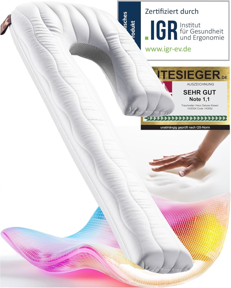 Traumreiter Seitenschläferkissen J Visco Seitenschläferkissen mit Memory Foam Support Bild 1